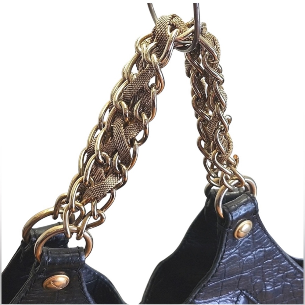 Versace Black Croc-Embossed Women's Bag - Picture 3 of 9